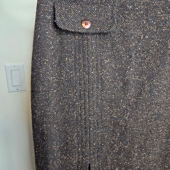 WILLI SMITH Brown Fully Lined Tweed Skirt Made in Italy Size 6 - Picture 8 of 13